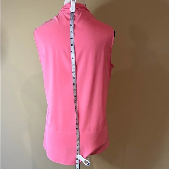 Le Chateau Top Blouse Vibrant Pink V Neck Sleeveless Women's Size L - Picture 5 of 10